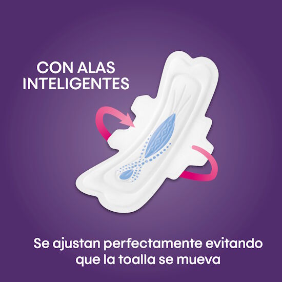 Toallas Femeninas Kotex Nocturna con alas, 8U